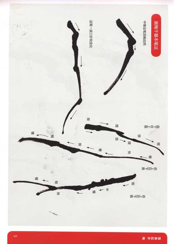 写意梅花用笔 画梅干基本笔法 画梅枝干步骤 枝干的变步骤 梅枝干技法